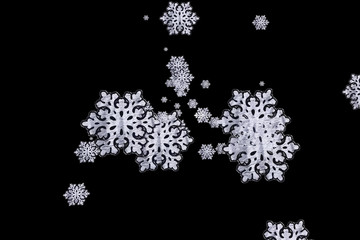 Snowflakes. illustration of snowflakes on black background.