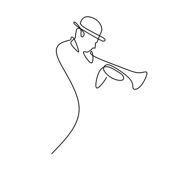 recommend clip art: continuous line drawing of jazz music.