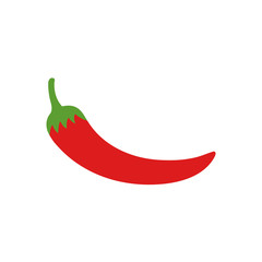 Hot chili pepper vector illustration, isolated on white background. Red chili logo design.