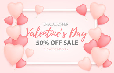 Valentines day love background. Vector hearts 