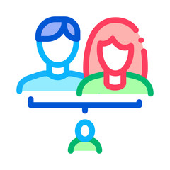 Man And Woman With Baby Icon Vector. Outline Man And Woman With Baby Sign. Isolated Contour Symbol Illustration