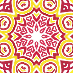 Ceramic spanish tile. Geometric background for pottery, web backdrop, print, pillows, surface texture, wallpaper, towels. Seamless pattern illustration.