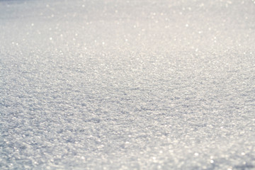 Brilliant white snow close up