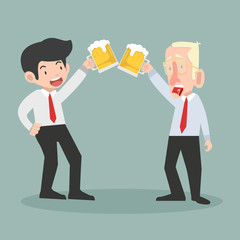 businessmen with alcohol drinks vector