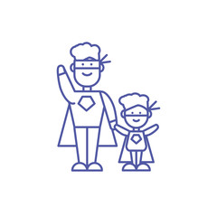 Father and son with costume vector design
