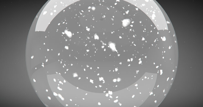 Empty Snow Globe With Snow Inside Background