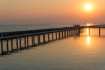 Fototapeta na wymiar Sunset on the sea,sky background