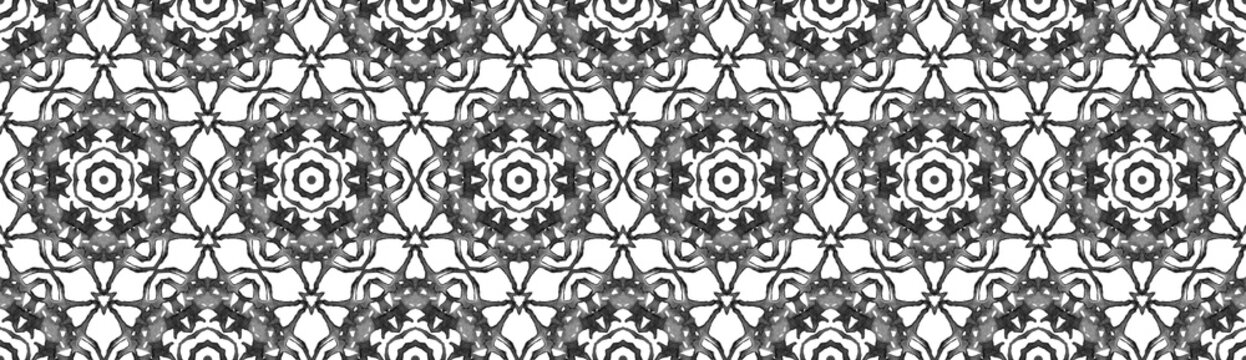 Stylized arabian  illustration.  Black and white seamless grid lines..Simple minimalistic pattern for decor, scrapbooking, fabric, ceramic, napkin print.