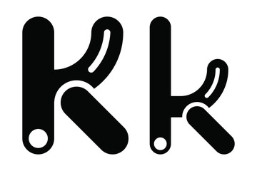 Letter k, stylized for use in graphic design