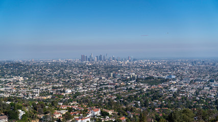 los angeles downtown cityscape on a sunny day, us