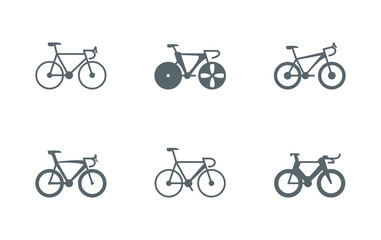 Isolated silhouettes bikes icon set vector design