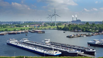 Foto op Plexiglas Dutch waterway , barges and factories  © Tony Craddock