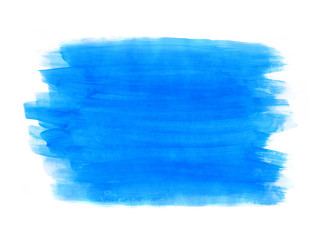 Bright blue paint texture on white background for design