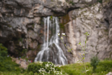 Beautiful Gegsky waterfall in the Republic of Abkhazia.