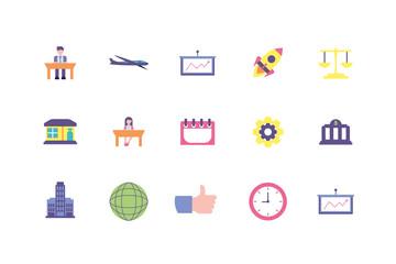 Isolated business icon set vector design