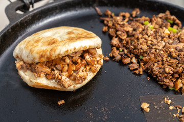 Chinese steamed buns with meat