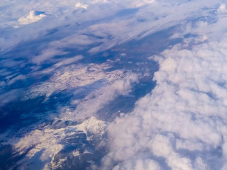 Fototapeta na wymiar aerial view over clouds