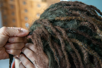 Close-up of dreadlocks, hairstyle
