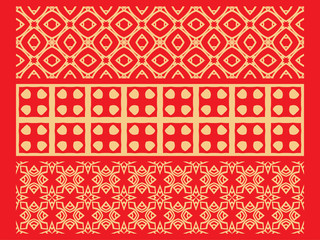 Set of seamless patterns on a colored background