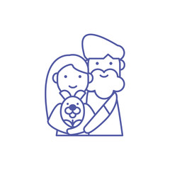 Couple of woman and man and dog vector design