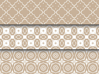Set of seamless patterns on a colored background