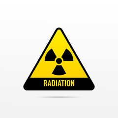 Fototapeta premium Radiation warning sign. Radioactive contamination or nuclear hazard symbol. caution simple icon. vector illustration