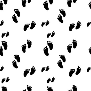 Seamless background with kids footprints