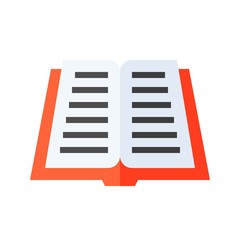 Open book vector illustration, flat style icon