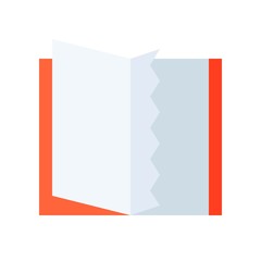 Book with missing page vector, flat style icon