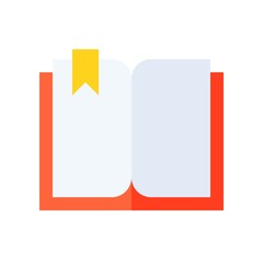Open book with bookmark, flat style icon