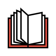 Open book vector illustration, filled style icon