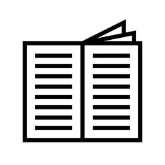 Open book vector illustration, filled style icon