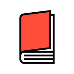 Closed book vector illustration, filled style icon