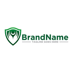 Shield logo protection icon vector. Modern design on white background.