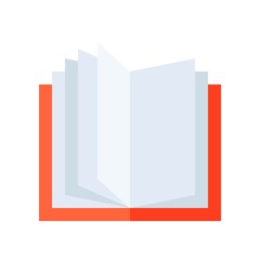 Open book vector illustration, flat style icon
