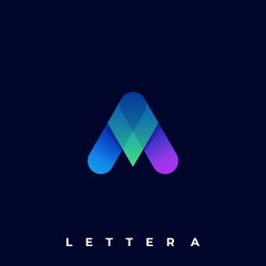 Letter A Color Illustration Vector Template