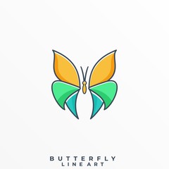 Butterfly Color Illustration Vector Template