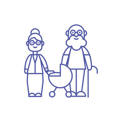 Grandfather grandmother and baby vector design