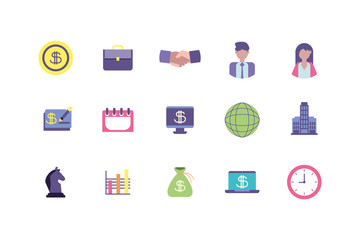 Isolated business icon set vector design