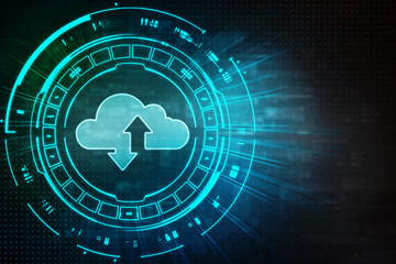 Obraz premium 2d rendering technology Cloud computing 