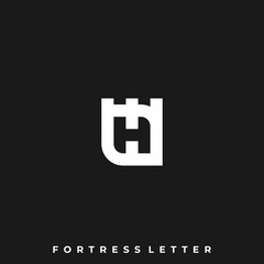 Town Letter H Illustration Vector Template