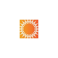 Sun logo template vector icon illustration