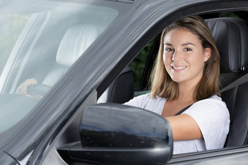 portrait of independent young female driver