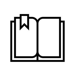 Open book with bookmark, line style icon