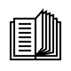 Open book vector illustration, line style icon
