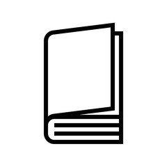 Closed book vector illustration, line style icon