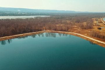 Obraz premium Treatment facilities, wastewater treatment infrastructure.