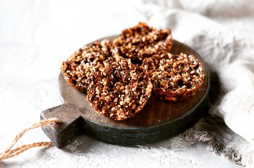 Energy cookies (from sesame seeds, flax seeds and other cereals)
