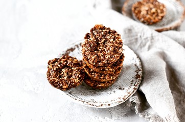 Energy cookies (from sesame seeds, flax seeds and other cereals)