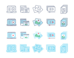 Web,Advertising icons on buttons,Back version,vector set 1